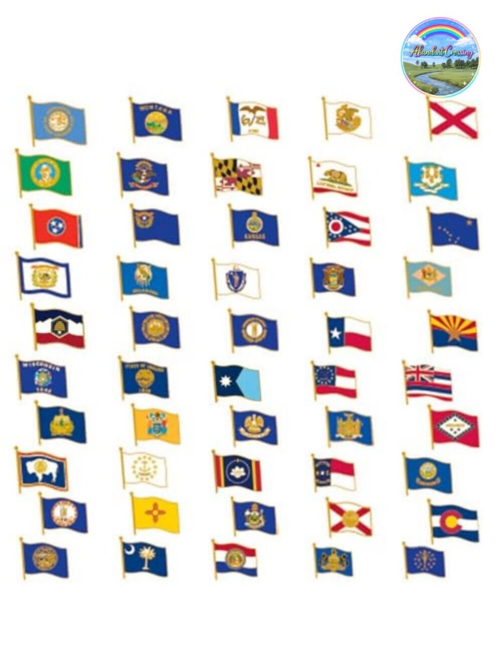 50 US State Flag Enamel Lapel Pin Set by PinMart